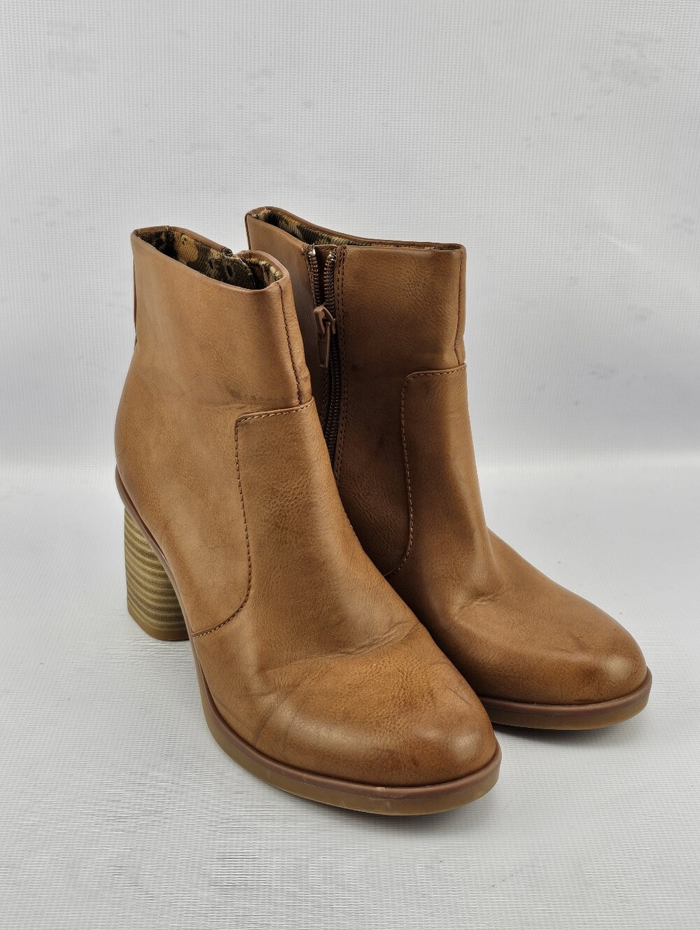 Korks by Kork-Ease "Destiny" Vegan Women's Brown Heeled Ankle Boots Size 6.5